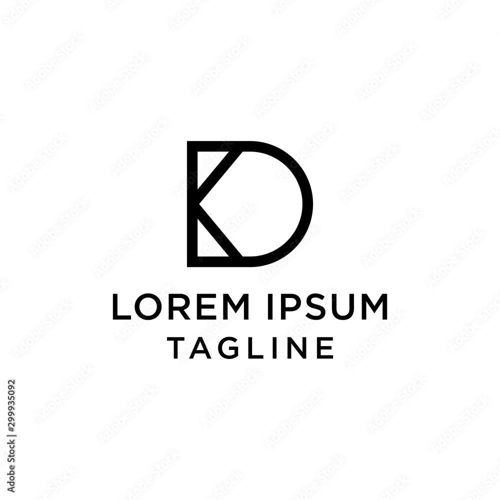 Fototapeta premium initial letter logo DK, KD logo template 