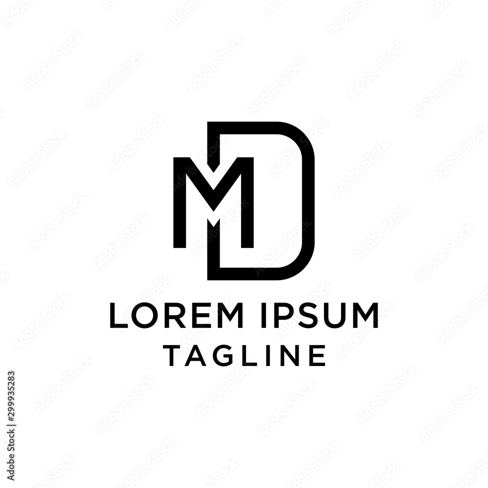 initial letter logo DM, MD logo template initial letter logo DM, MD logo template