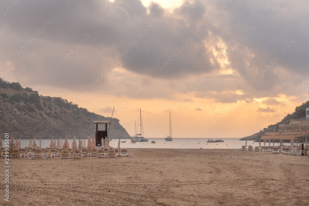Ibiza beach in the morning
