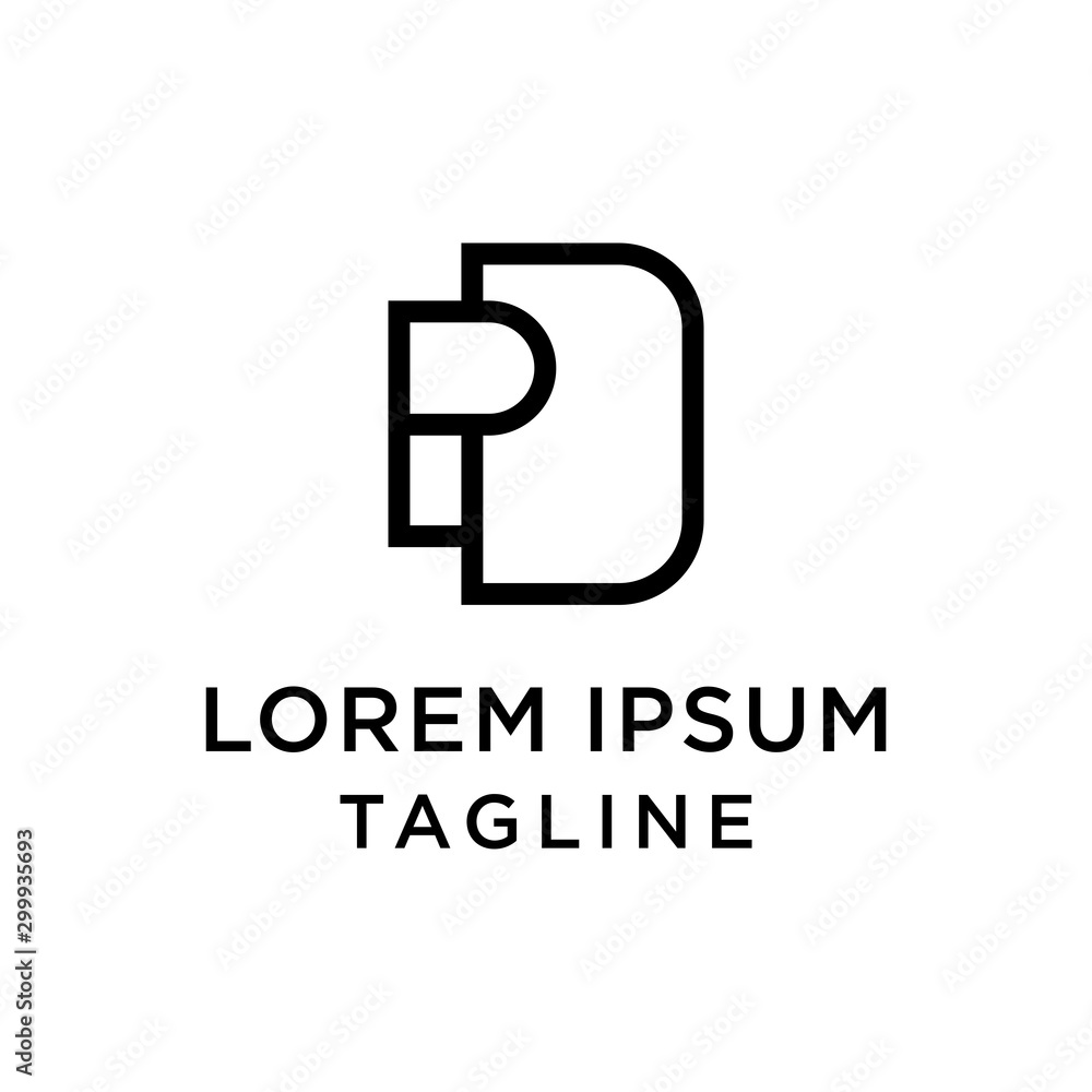 initial letter logo DP, PD logo template initial letter logo DP, PD logo template