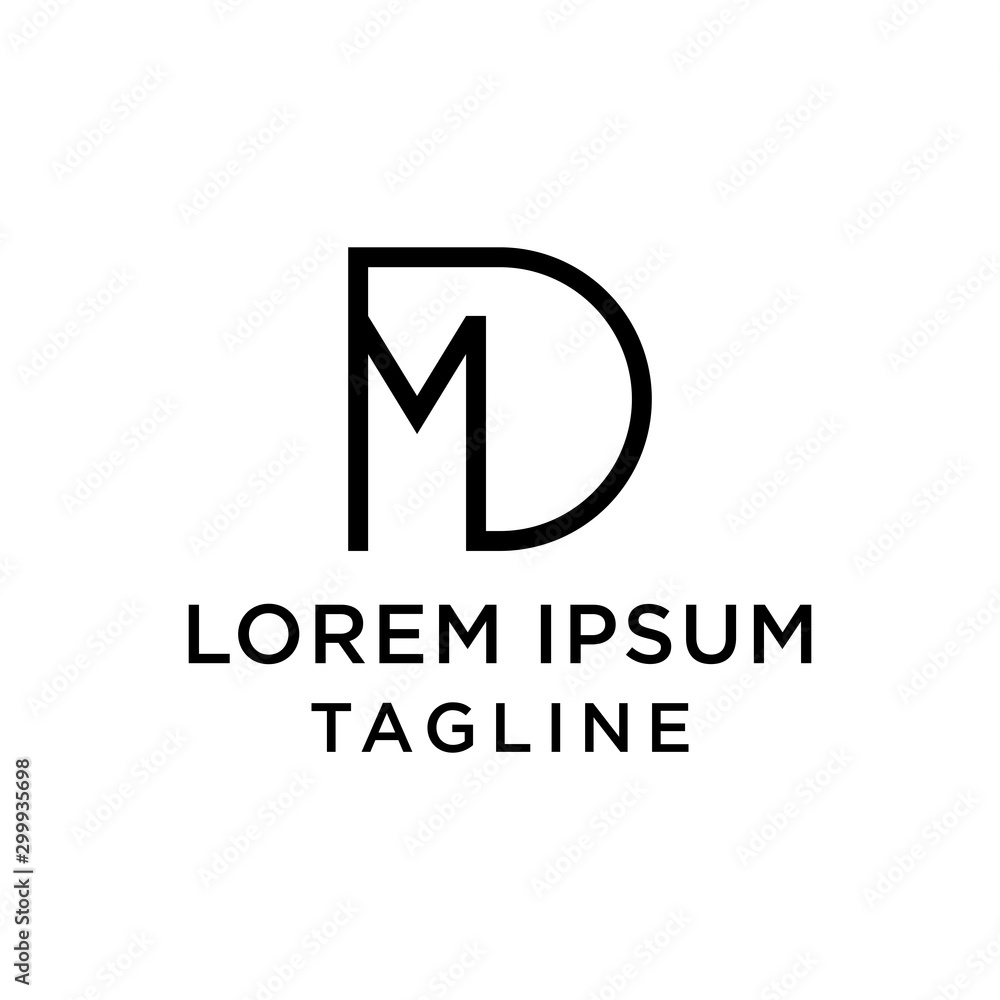 initial letter logo DM, MD logo template initial letter logo DM, MD logo template
