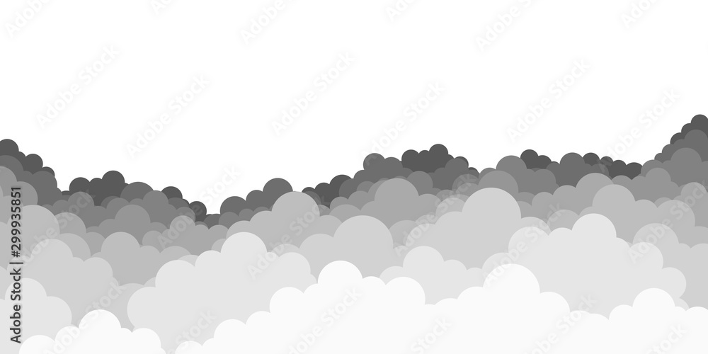 Sky with dark clouds. Vector illustration