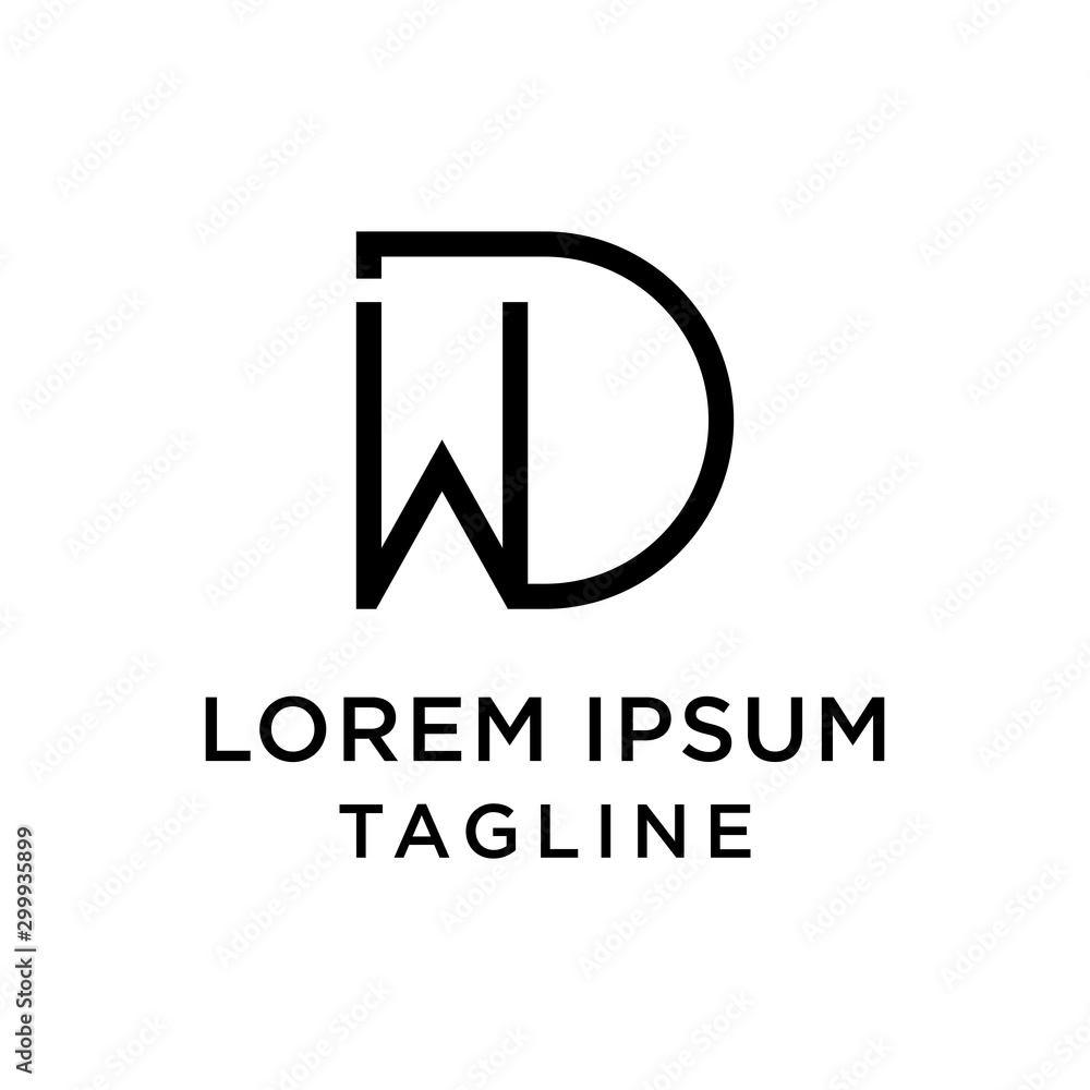 initial letter logo DW, WD logo template initial letter logo DW, WD logo template