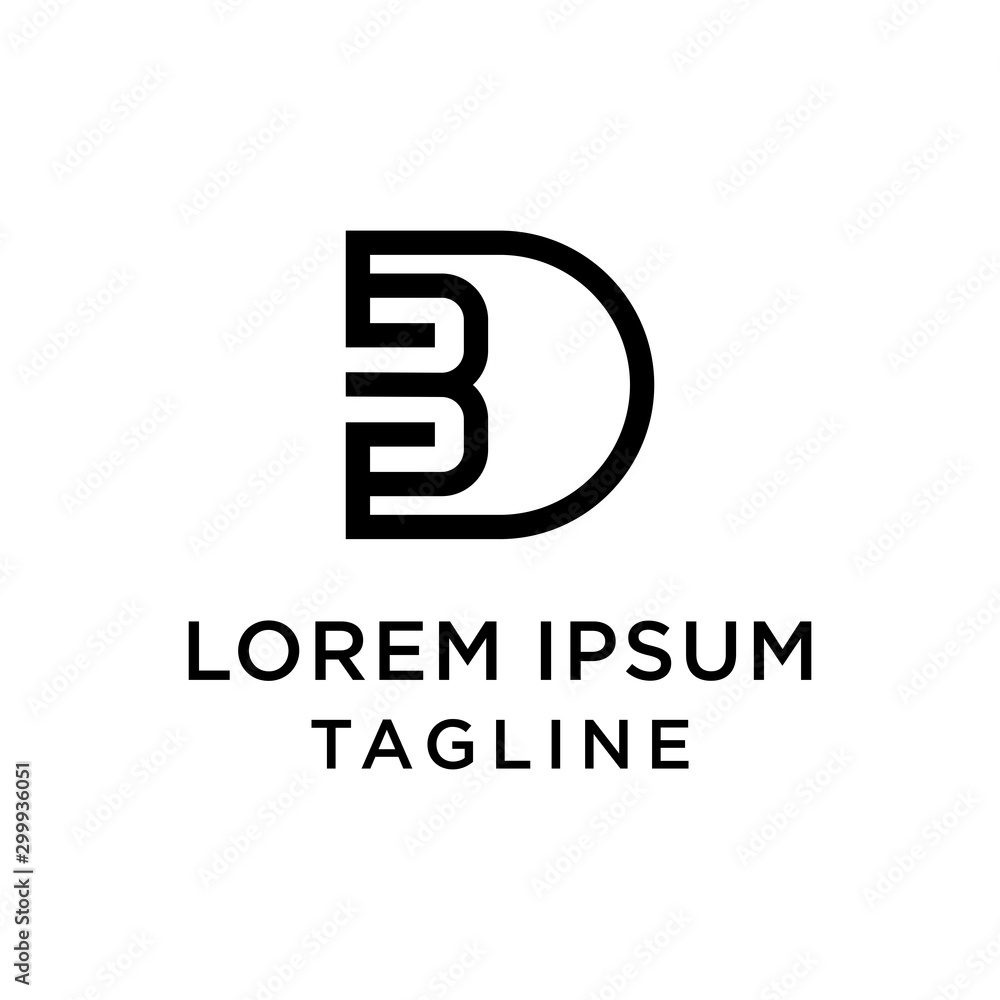initial letter logo DB, BD logo template initial letter logo DB, BD logo template