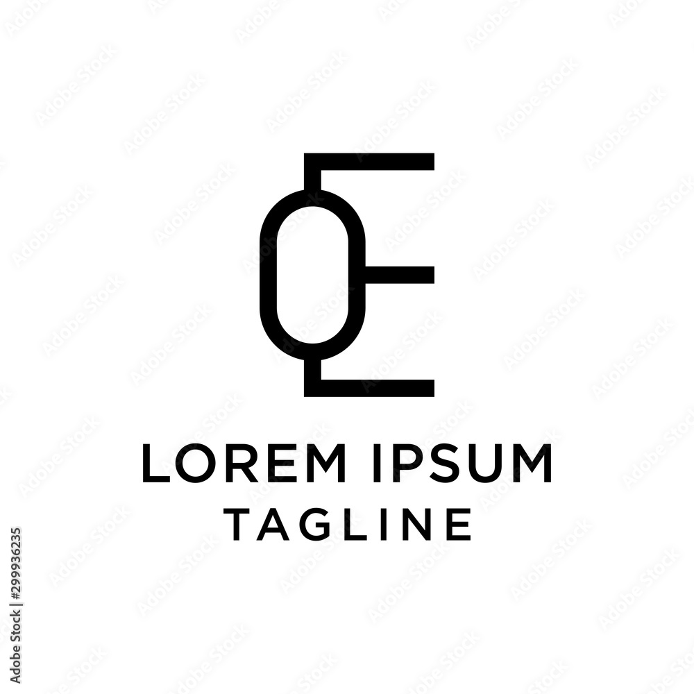 initial letter logo EO, OE logo template initial letter logo EO, OE logo template