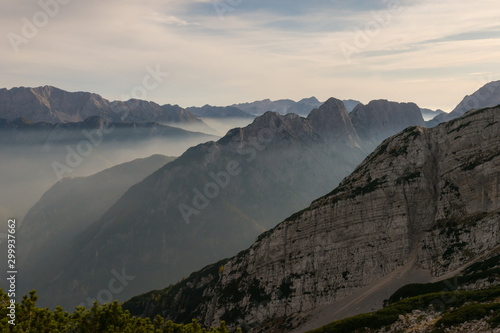 View from the top of the mountain Mala Mojstrovka in the Julian Alps © Rhombur