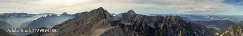 Panoramic view from Mala Mojstrovka over the Julian Alps