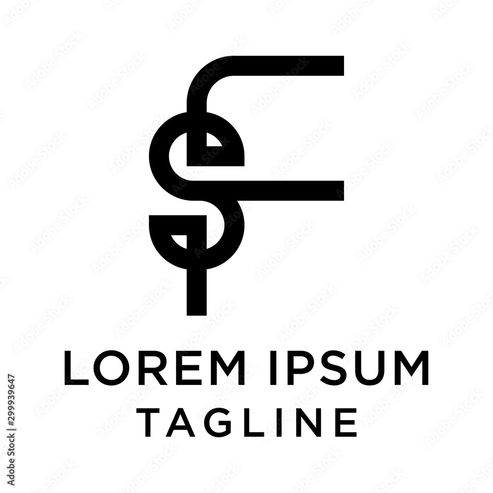 Obraz premium initial letter logo FS, SF logo template