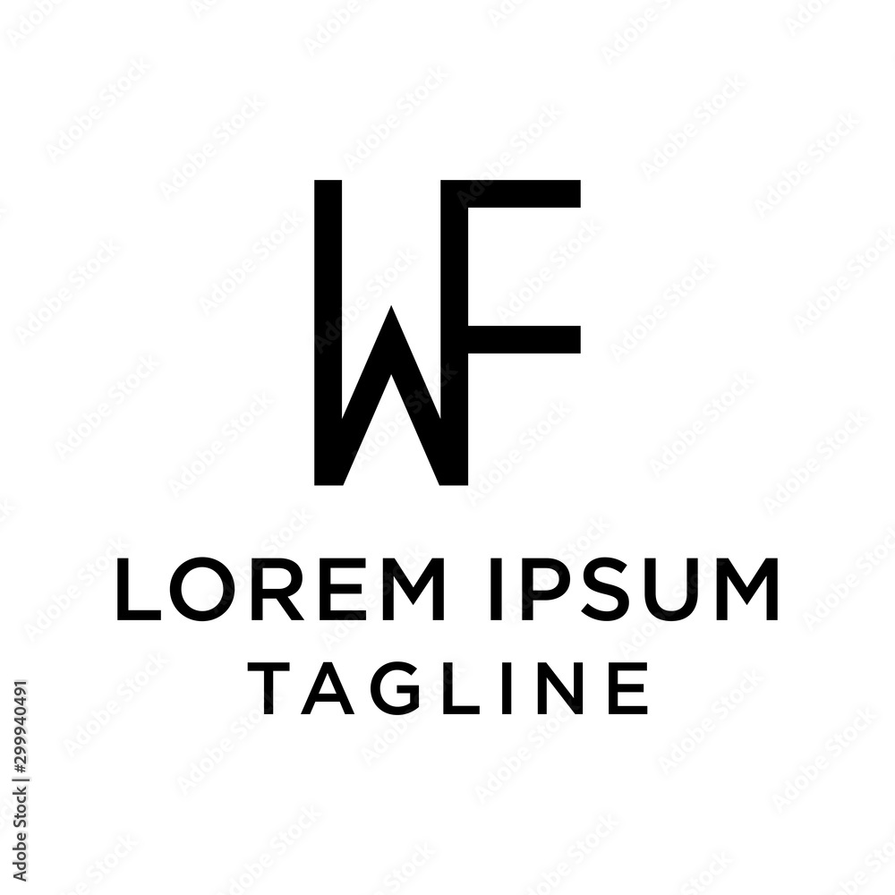 initial letter logo FW, WF logo template 