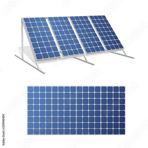 Solar panels realistic 3d vector illustrations set