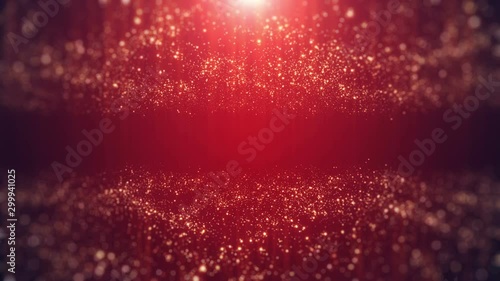 Red glittering bokeh glamour abstract background looped with space for your text.