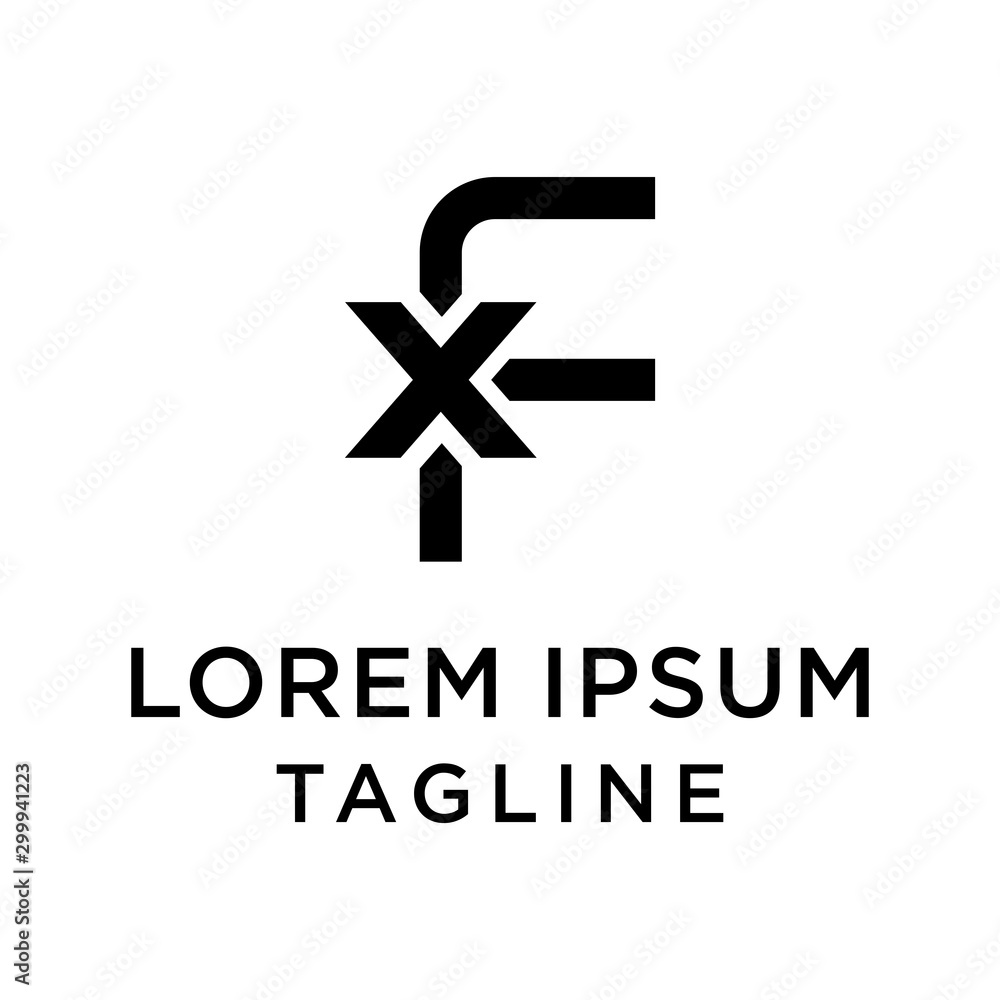 Obraz premium initial letter logo FX, XF logo template 
