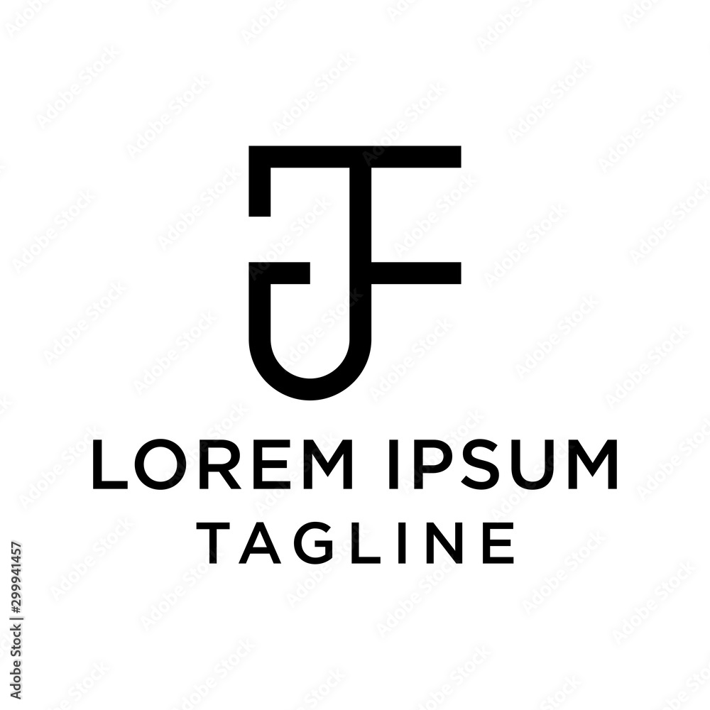 initial letter logo FJ, JF logo template initial letter logo FJ, JF logo template