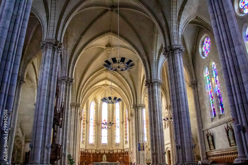 Fototapeta Naklejka Na Ścianę i Meble -  Saint-Philbert-de-Grand-Lieu. Intérieur de l'église paroissiale. Loire-Atlantique. Pays de Loire	