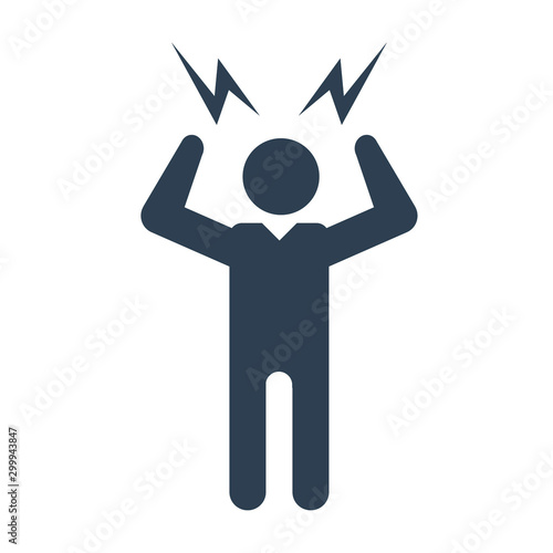 Angry person, crazy, stress icon