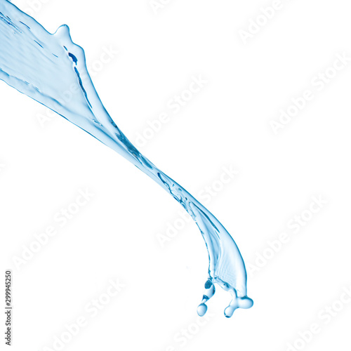blue water splash isolated on white background