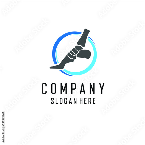 Healthy limb posture section element diagnostic concept on white text space, Ankle  logo design inspiration, vector