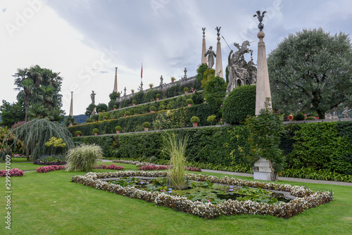 The garden of Bella island on lake Maggiore, Italy