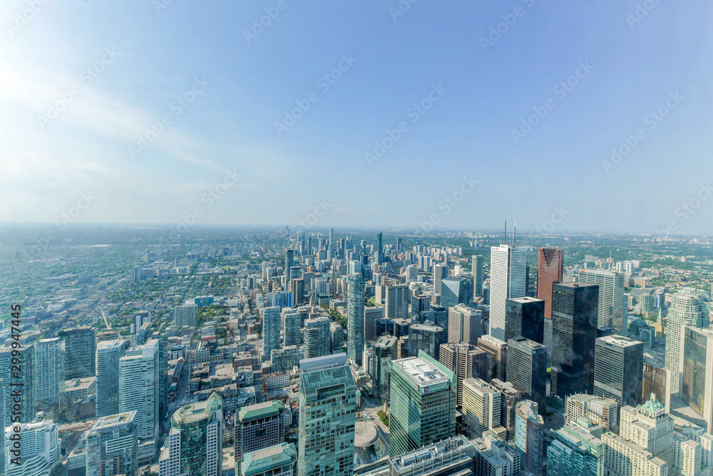 Naklejka premium Aerial view of Toronto City Skyscrapers, Ontario, Canada
