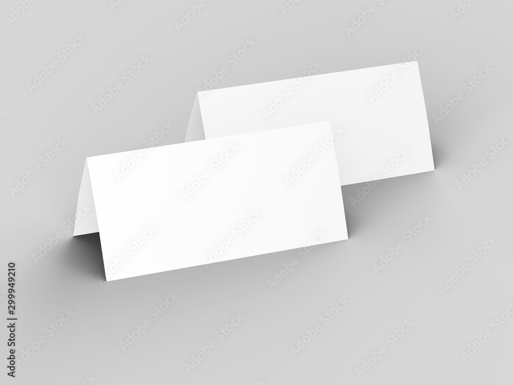 Leaflet folded to DL format - mock up - 3d illustartion Leaflet folded to DL format - mock up - 3d illustartion