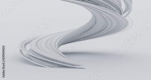 Abstract 3d render of twisted lines, modern background design