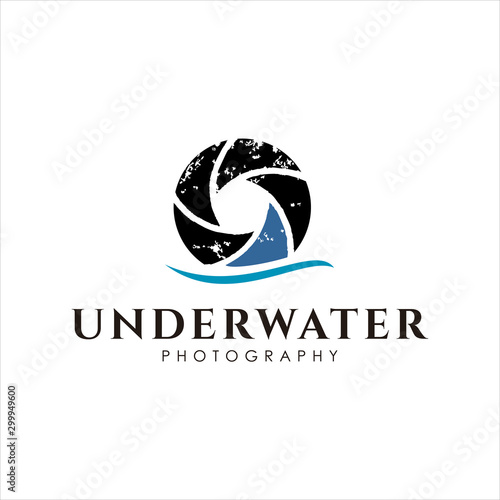 photography logo shutter simple rustic photography icon with shark fin design template 