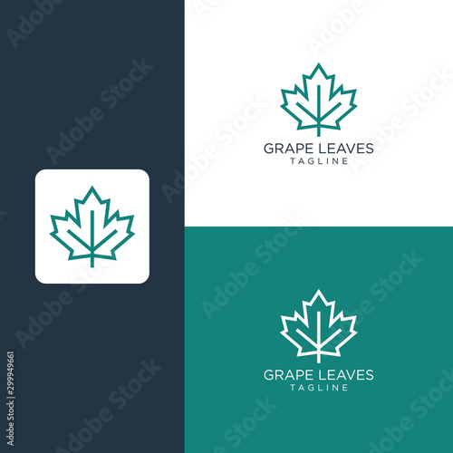 simple logo for grape leaf