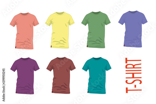t-shirt different colors realistic vector illustration isolated