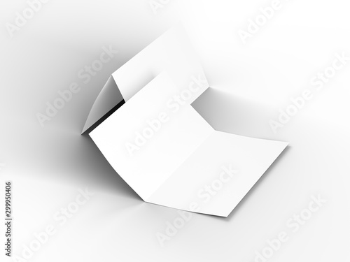 Fototapeta Naklejka Na Ścianę i Meble -  Leaflet folded to DL format - mock up - 3d illustartion