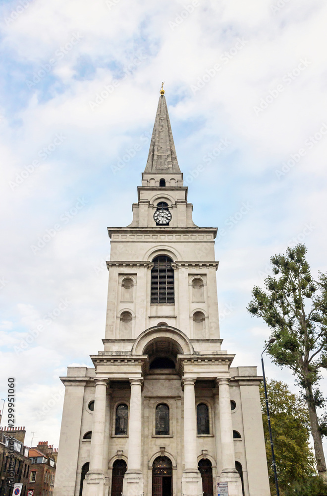 exterior of Christ Church at Spitalfields street in London