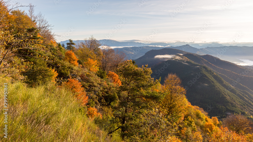 Autumn landscape in Les Trois Becs in Drôme provençale