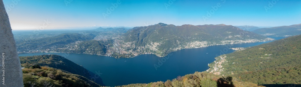 the lake view from the mountains surrounding the Como lake
