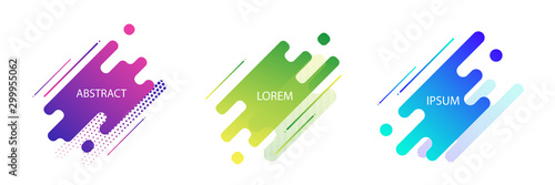 Geometric dynamic badges set. Trendy minimal design. Eps10.