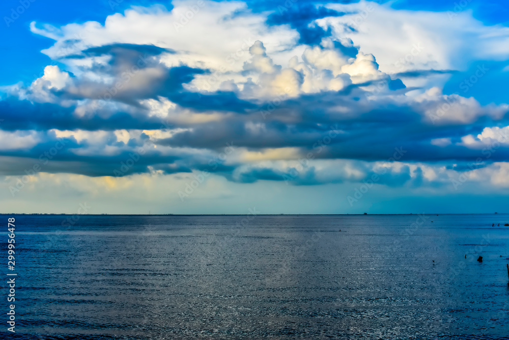 Fototapeta premium clouds over the lake at dawn