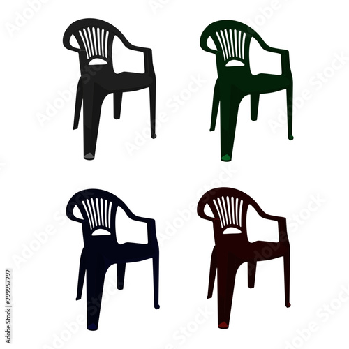 plastic chair realistic vector illustration isolated