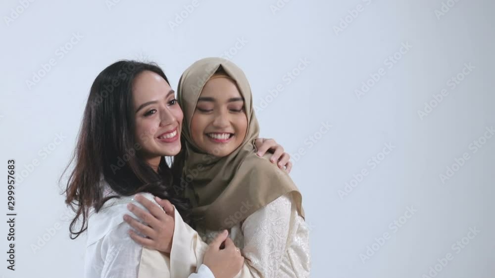 Happiness concept of young, friendly and smiling muslim female Happiness concept of young, friendly and smiling muslim female