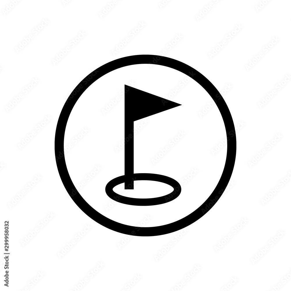 Golf flag icon. Flat vector illustration in black on white background. EPS Golf flag icon. Flat vector illustration in black on white background. EPS