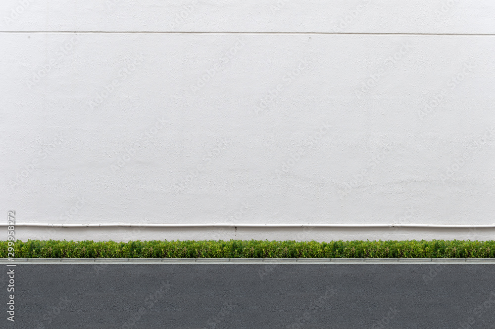 Fototapeta premium street wall background ,Industrial background, empty grunge urban street with warehouse brick wall