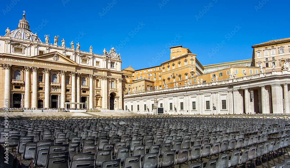 On St. Peter's Square at St. Peter's Basilica in the Vatican City in Rome