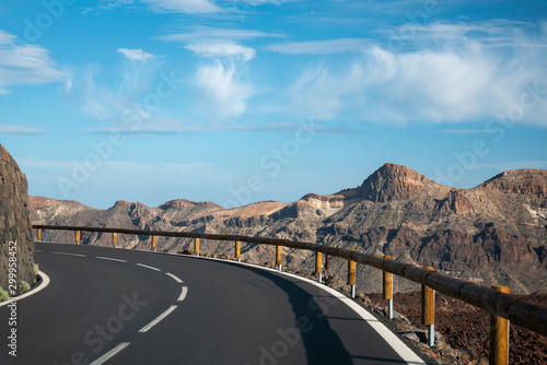 mountain road in the Teide park tenerife
