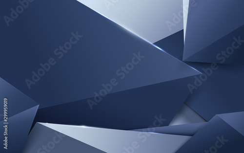 Abstract luxury silver and blue polygonal background. Space for your design