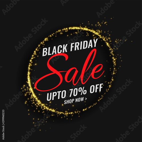 black friday sale banner with sparkles frame design © starlineart