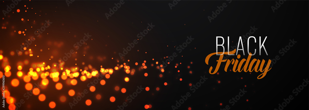 awesome black friday glowing particles banner design
