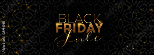 gold and black friday sale banner beautiful design