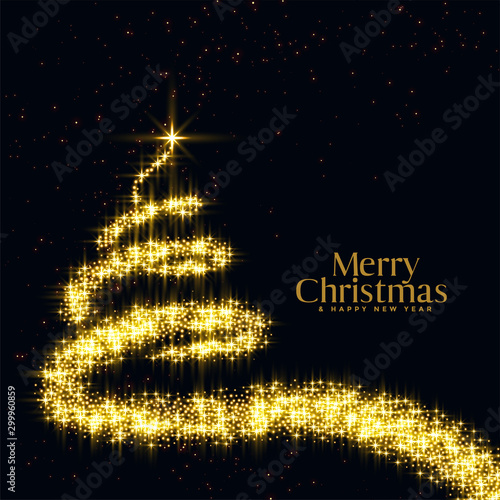 merry christmas tree in sparkle and glitter design