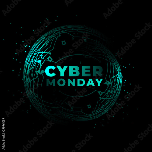 cyber monday technology circuit style background design