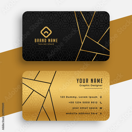black and gold luxury vip business card design template