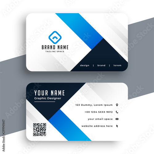 modern corporate blue business card template design