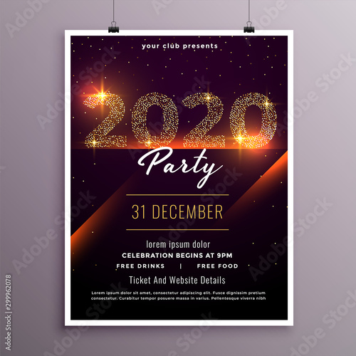 stylish happy new year party flyer template design