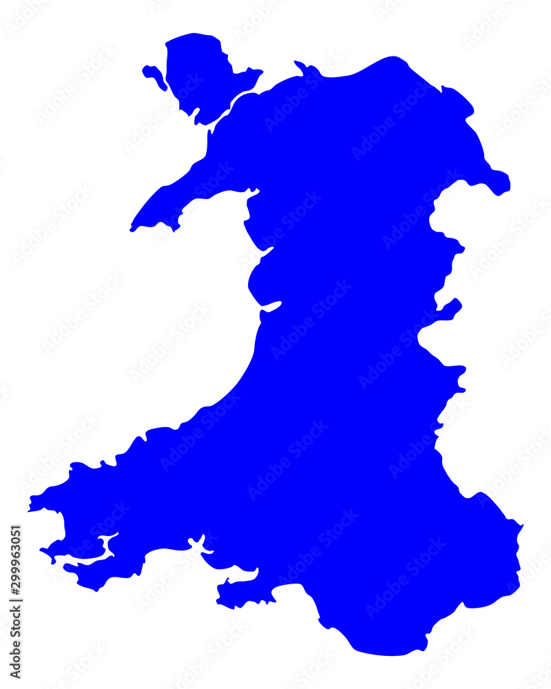 Karte von Wales